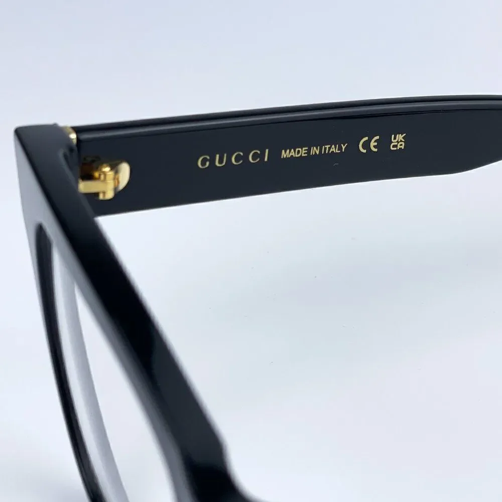 SALE! NEW Gucci GG1133O 003 Shiny Black Cat Eye Women LOGO Eyeglasses